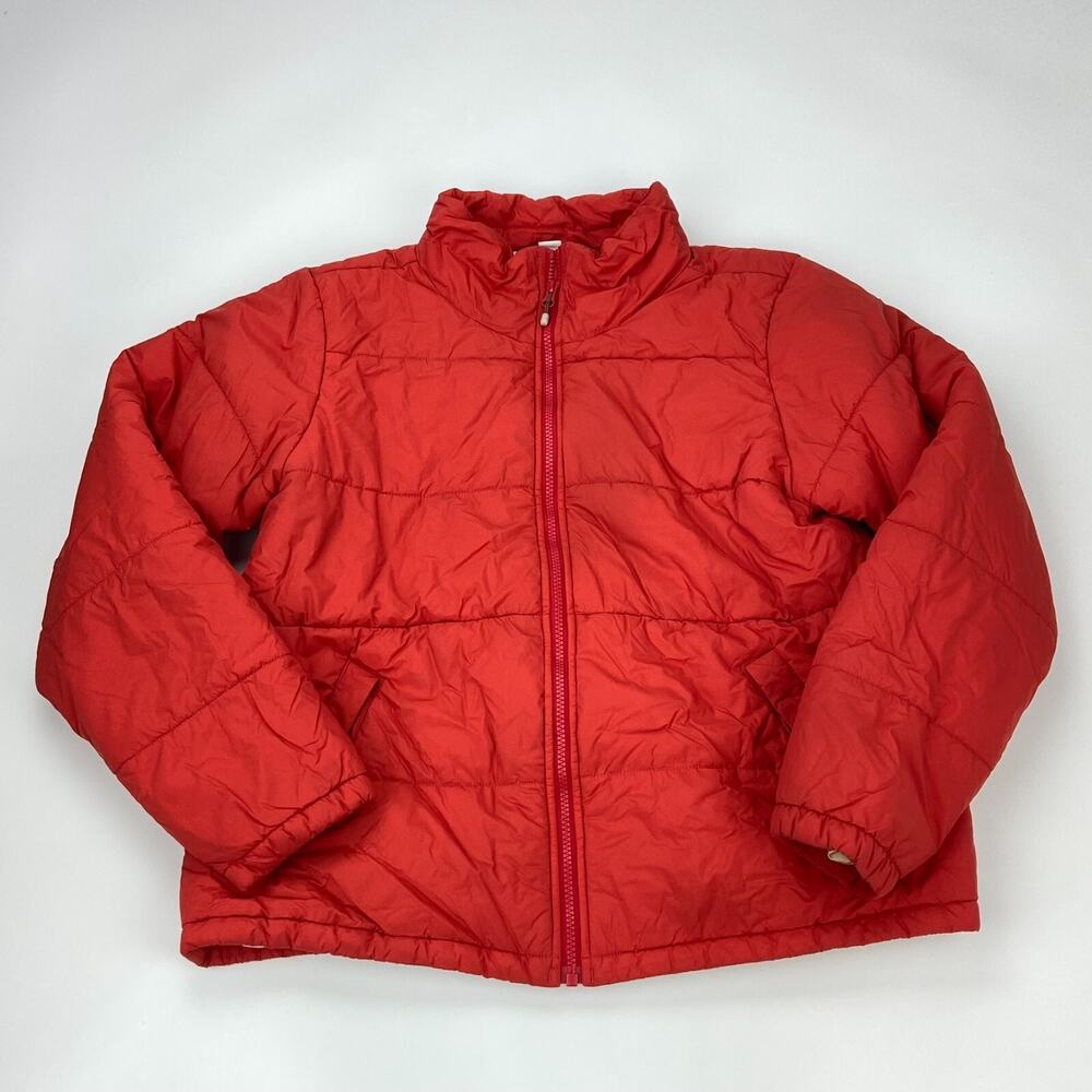 REI Red Orange Lightweight Pertex Primaloft Puffer Coat, Zipper Pockets, SM